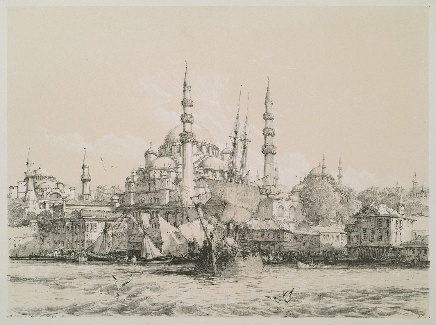 View of Eminönü. In the foreground the New Mosque