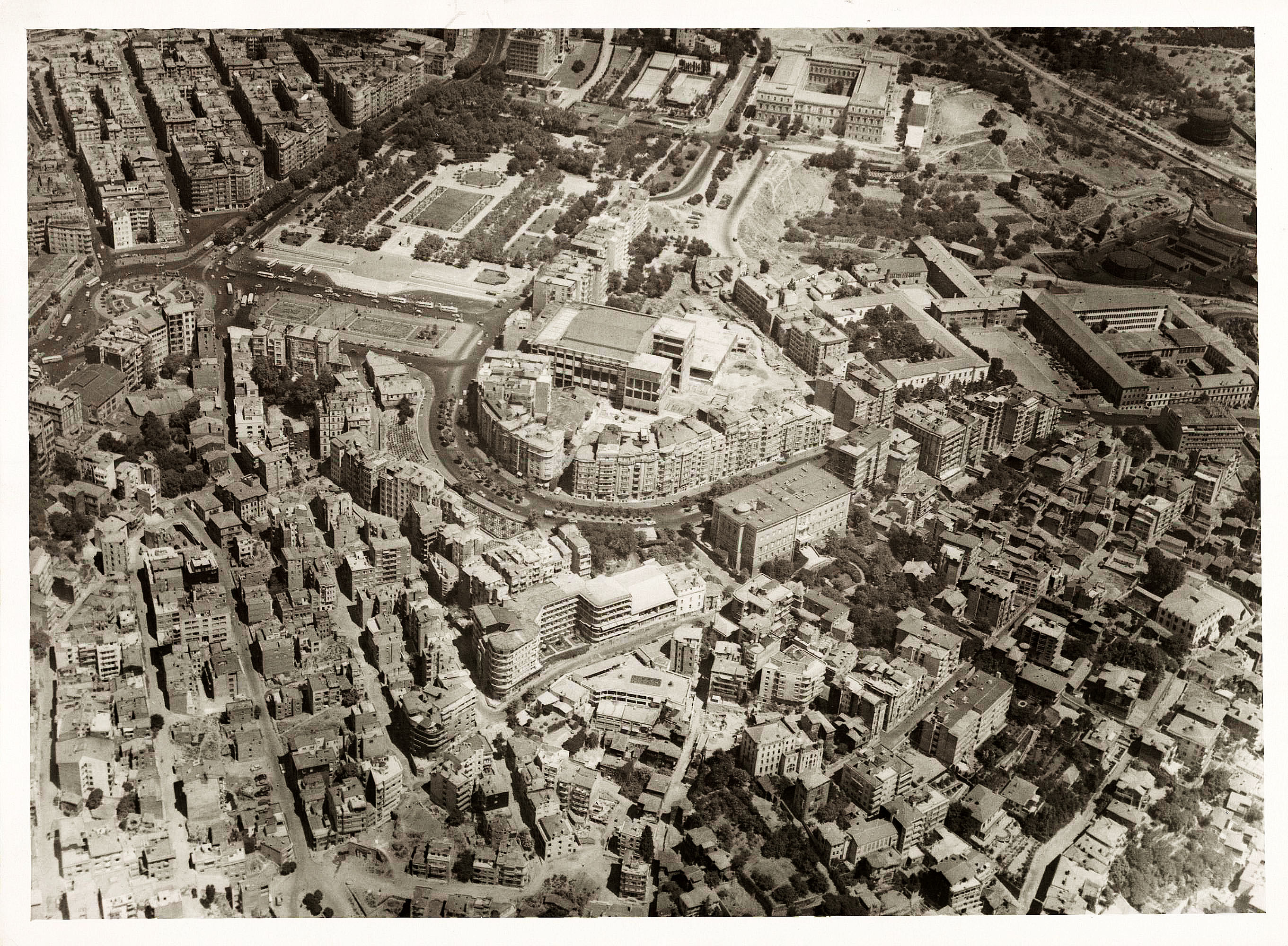Gümüşsuyu and Taksim Square aerial view
